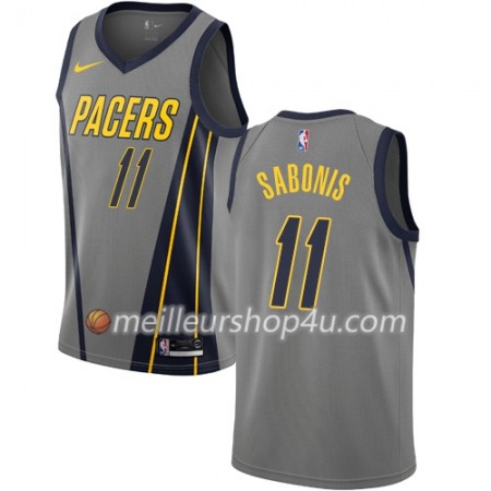 Maillot Basket Homme Indiana Pacers Domantas Sabonis 11 2018-19 Nike City Edition Gris Swingman